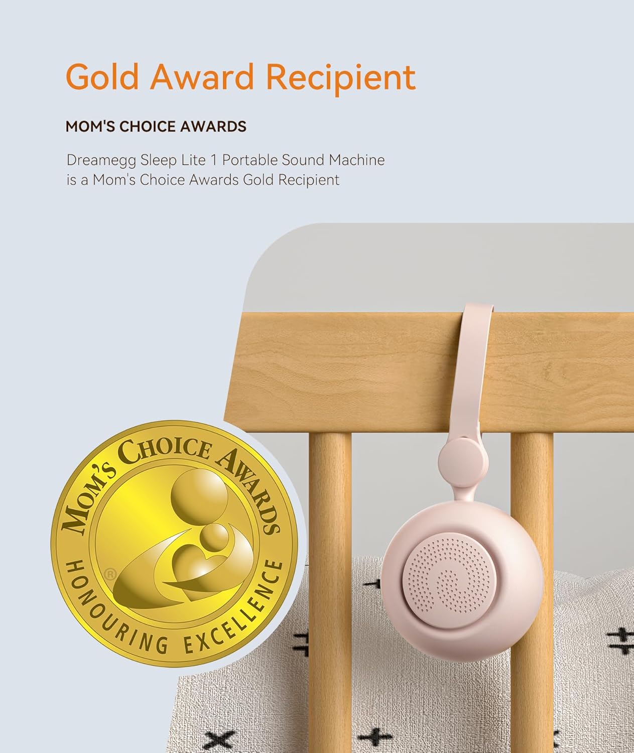 Dreamegg Sleep Lite 1 Portable Baby White Noise Machine with 19 Relaxing Sounds, White Noise Night Light with USB-C Rechargeable 30 Volume 4 Timer, Sound Therapy Sleep Aid Baby, Baby Gift - Image 3