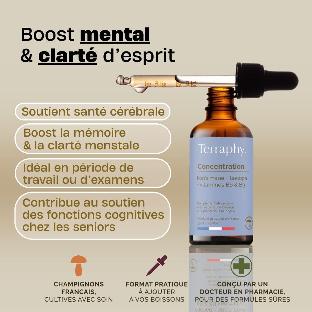 30 Day Concentration Treatment Adaptogens Mushrooms - Lion's Mane, Bacopa & Vitamins B6 B9 - Develops Focus, Memory and Mental Clarity - Ultra Effective Organic Liquid Formula - Image 7