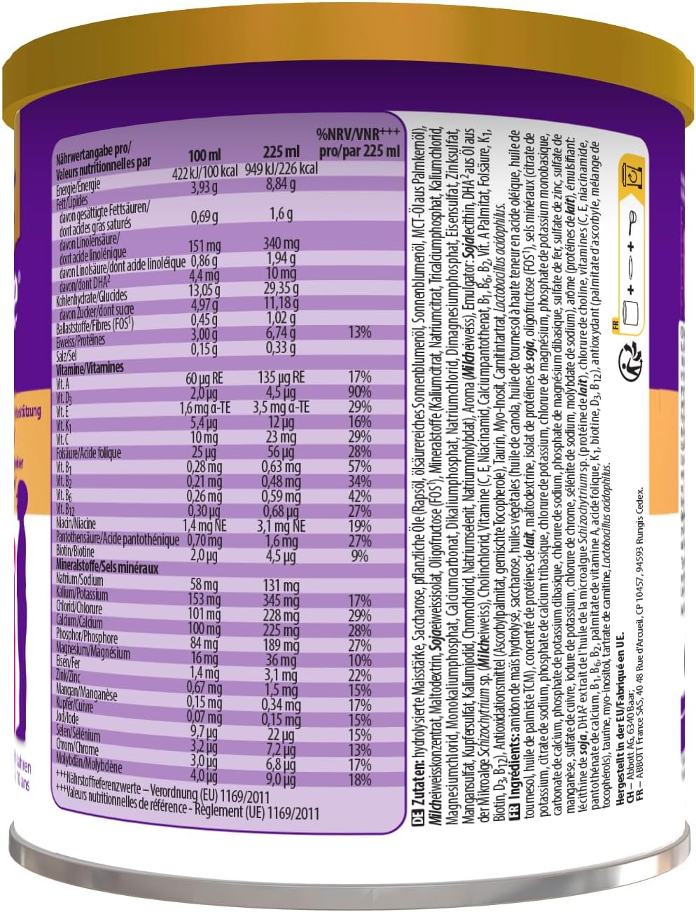 PediaSure Vanilla Shake - Food Supplement for Children - Shake with Multivitamins and Minerals, Proteins and Omega 3 and 6 - Ages 1 Year + - 1 x 400 g - Image 3