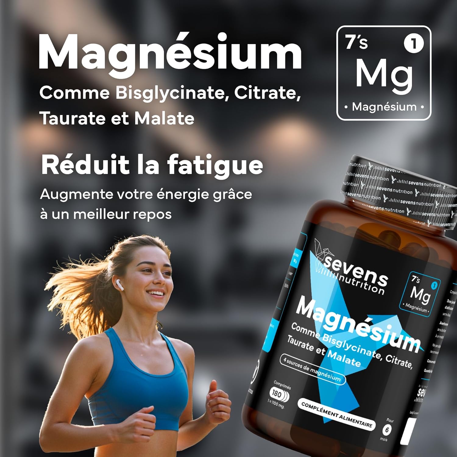 Magnesium Bisglycinate + Citrate + Malate + Taurate - Magnesium Complex 4in1 - 180 Tablets for 6 Months - High Absorption & Superior Quality - Fatigue, Stress, Energy, Muscles - High Dosage - Image 3