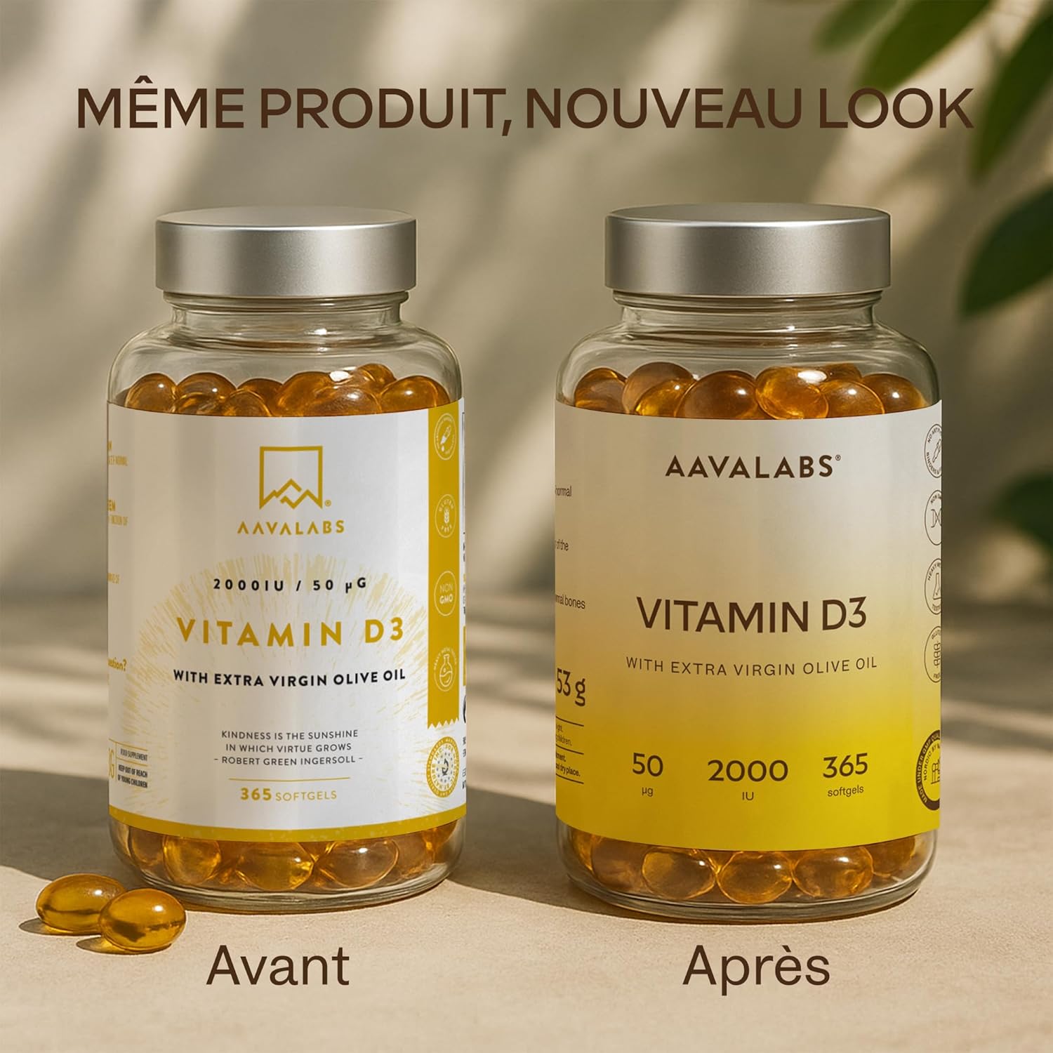 Vitamin D3 2000 IU - Vitamin D with Extra Virgin Olive Oil for Optimal Absorption - Non-GMO, Gluten Free and Lactose Free Vitamins for Bone, Muscular, Immune Functions - 365 Capsules - Image 3