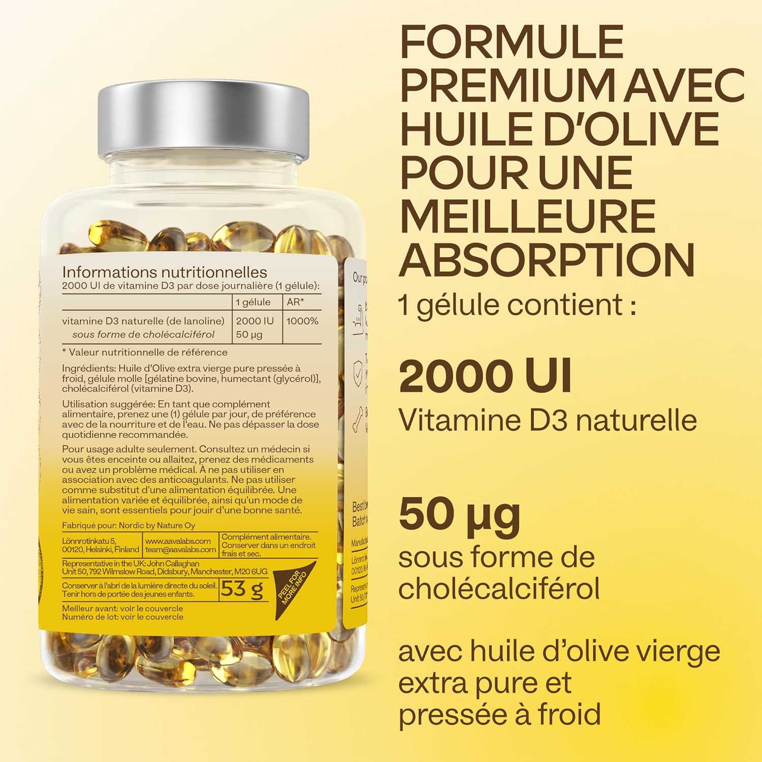 Vitamin D3 2000 IU - Vitamin D with Extra Virgin Olive Oil for Optimal Absorption - Non-GMO, Gluten Free and Lactose Free Vitamins for Bone, Muscular, Immune Functions - 365 Capsules - Image 6