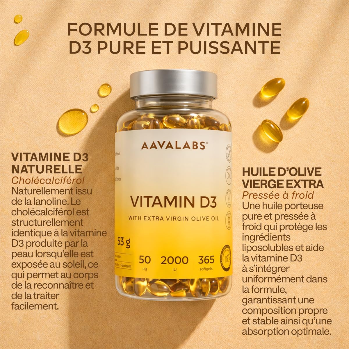 Vitamin D3 2000 IU - Vitamin D with Extra Virgin Olive Oil for Optimal Absorption - Non-GMO, Gluten Free and Lactose Free Vitamins for Bone, Muscular, Immune Functions - 365 Capsules - Image 7