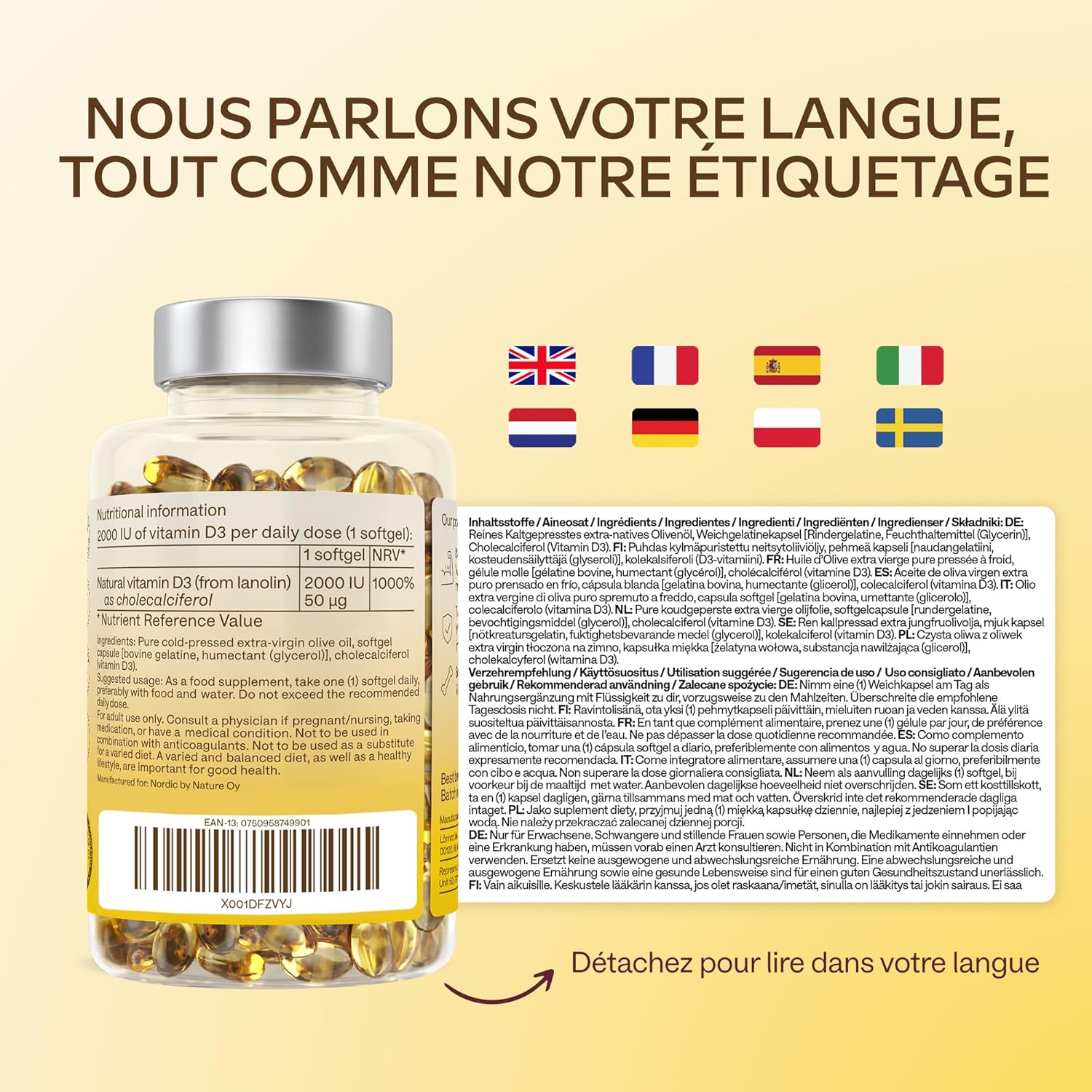 Vitamin D3 2000 IU - Vitamin D with Extra Virgin Olive Oil for Optimal Absorption - Non-GMO, Gluten Free and Lactose Free Vitamins for Bone, Muscular, Immune Functions - 365 Capsules - Image 10