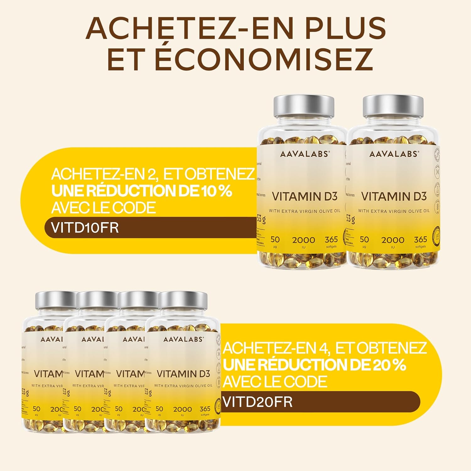 Vitamin D3 2000 IU - Vitamin D with Extra Virgin Olive Oil for Optimal Absorption - Non-GMO, Gluten Free and Lactose Free Vitamins for Bone, Muscular, Immune Functions - 365 Capsules - Image 12