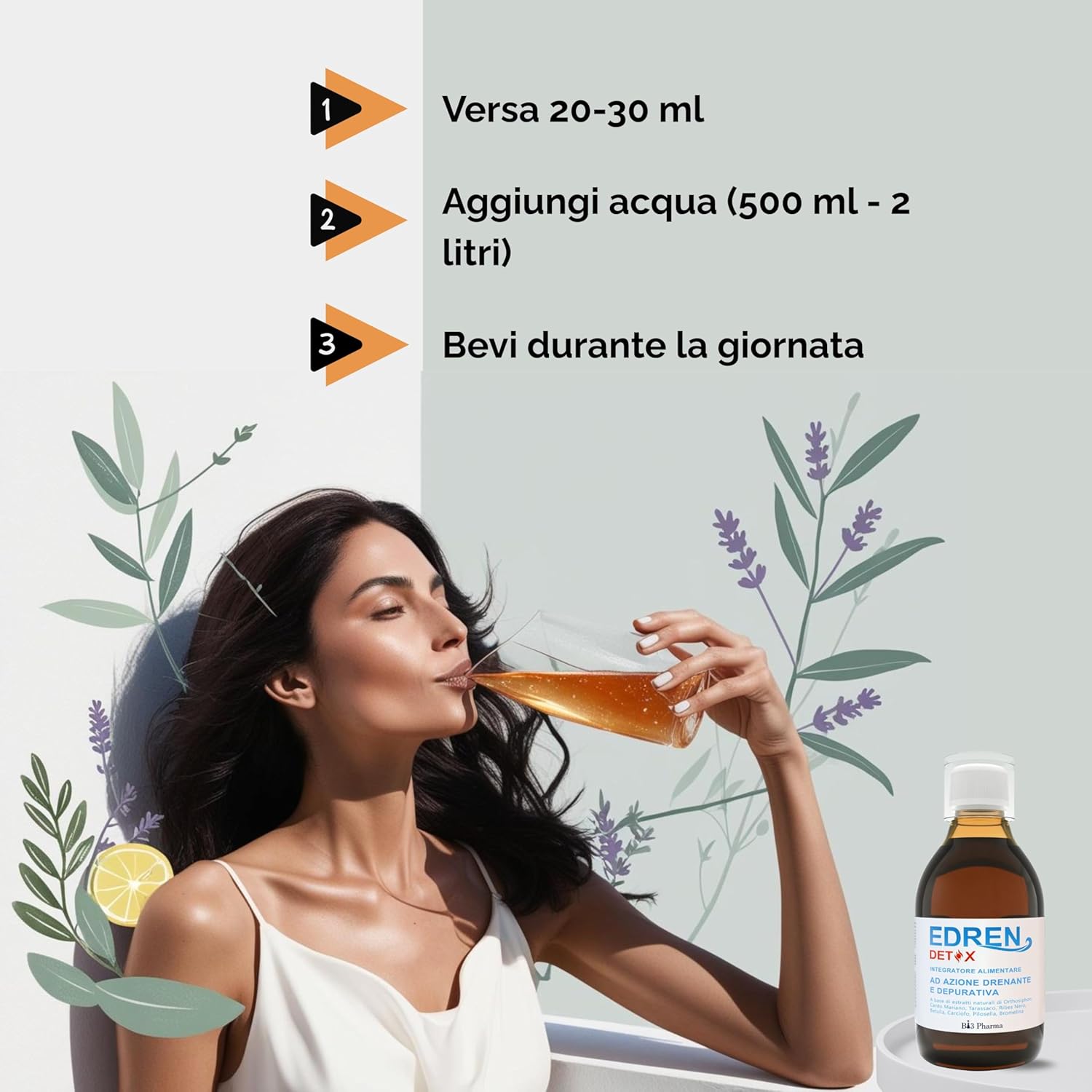 Edren Detox Draining Strong Slimming | Helps Contraster Retention and Swelling | Bromelain Strong Drain Promotes Lightness and Fluid Drainage | Liver and Kidney Detox Support | Citrus Taste - Image 9