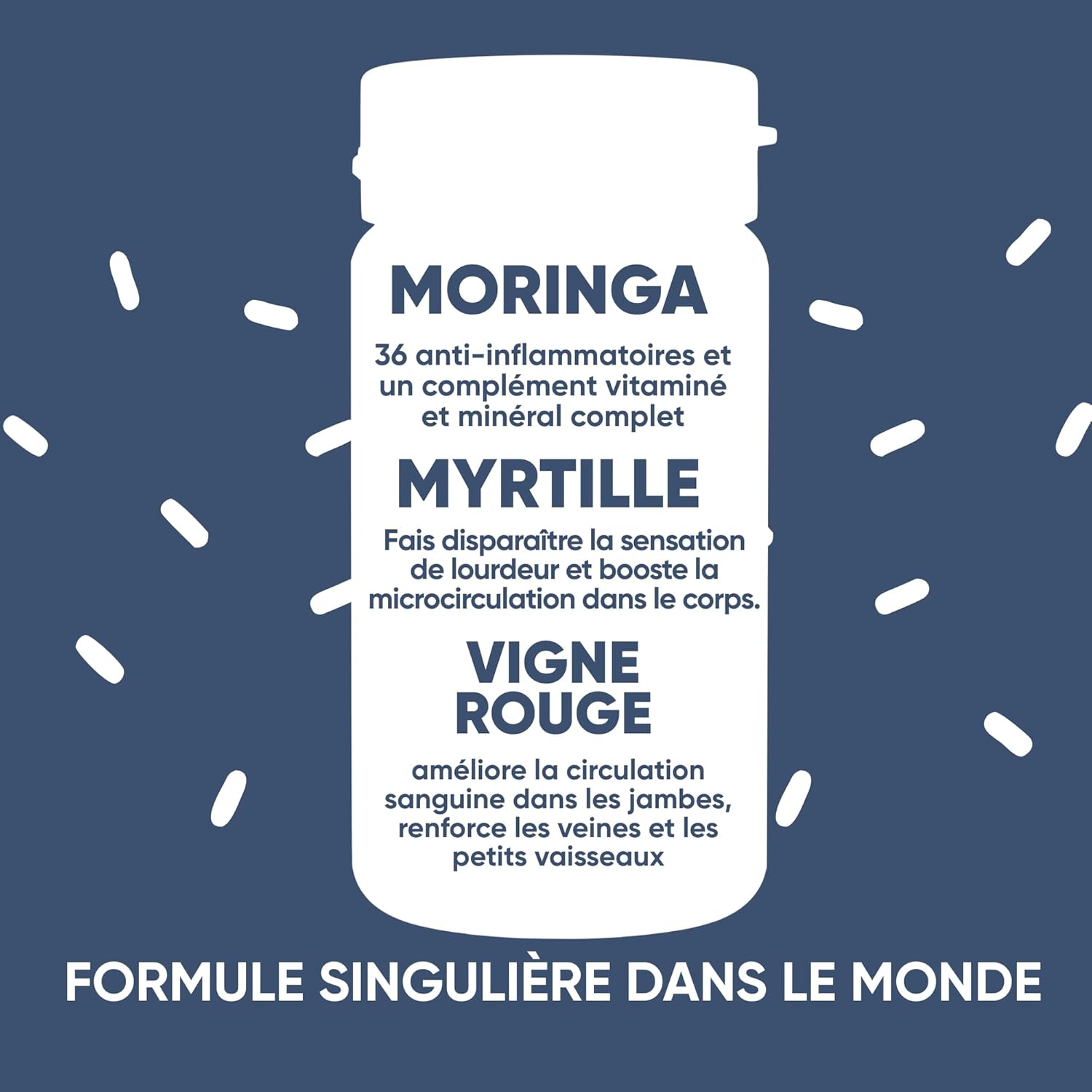 RedMoringa - Anti Heavy Legs & Blood Circulation Supplement - with Moringa and Black Blueberry - Light Legs, Natural Drainage - 100% Natural - 60 Vegetable Capsules - Image 4