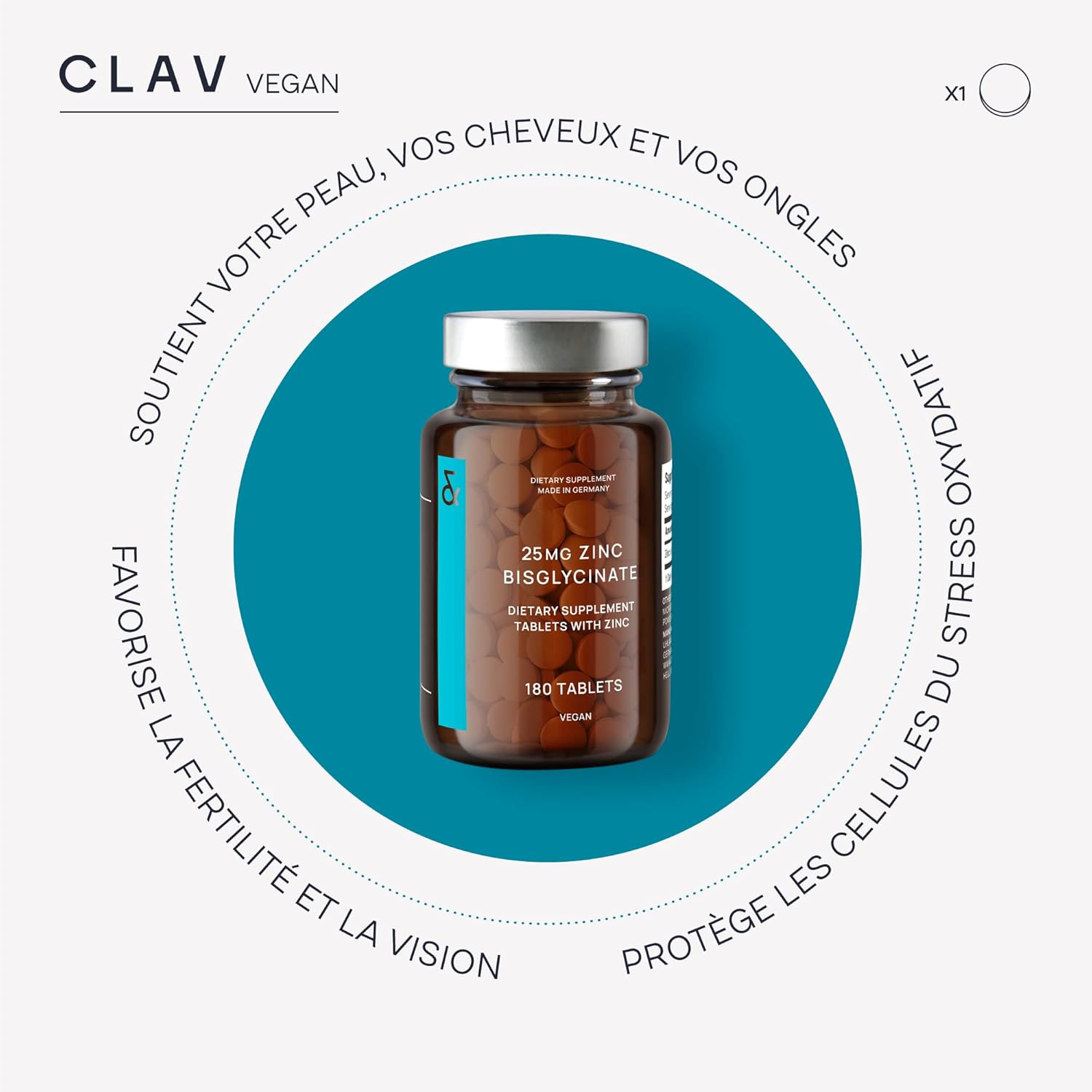 Zinc Bisglycinate 25mg - 180 Tablets - High Dosed with 25mg Vegetable Zinc - Natural Zinc Dietary Supplement - Supports the Immune System and Maintains Normal Skin - Image 4