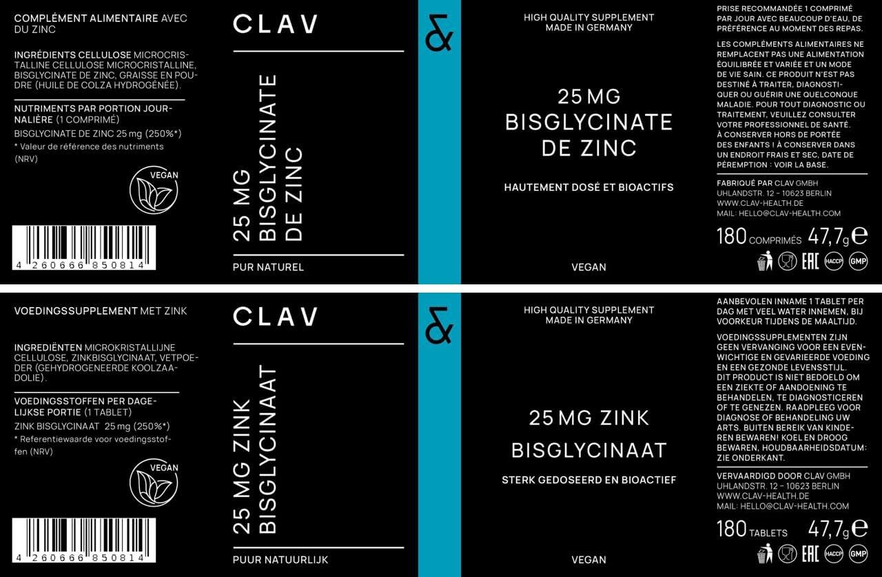 Zinc Bisglycinate 25mg - 180 Tablets - High Dosed with 25mg Vegetable Zinc - Natural Zinc Dietary Supplement - Supports the Immune System and Maintains Normal Skin - Image 9