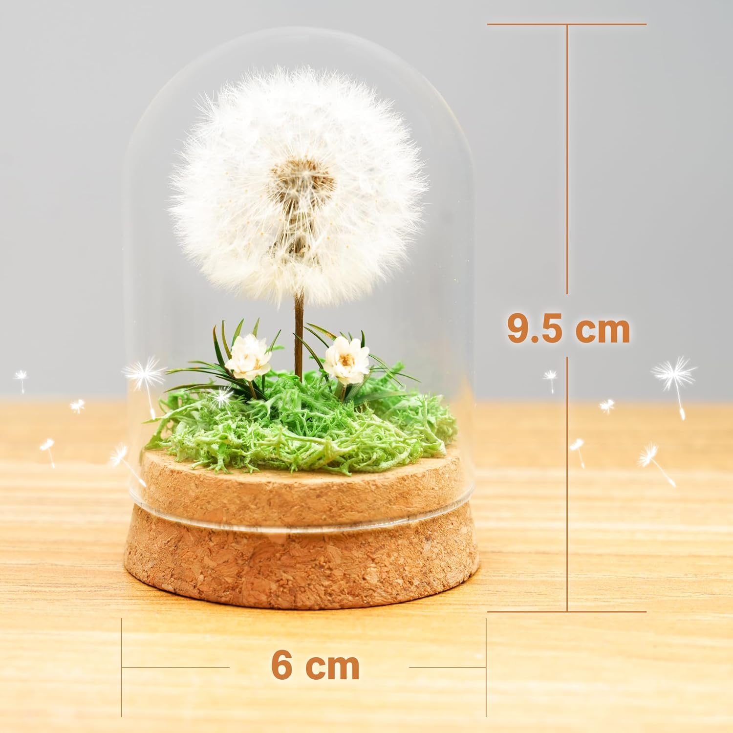 Dandelion in Glass - Special Gift Idea, Birthday Gift for Women, Good Luck and Small Gift for Girlfriend, Decorative Gift in Glass, Floral Gift - Image 4