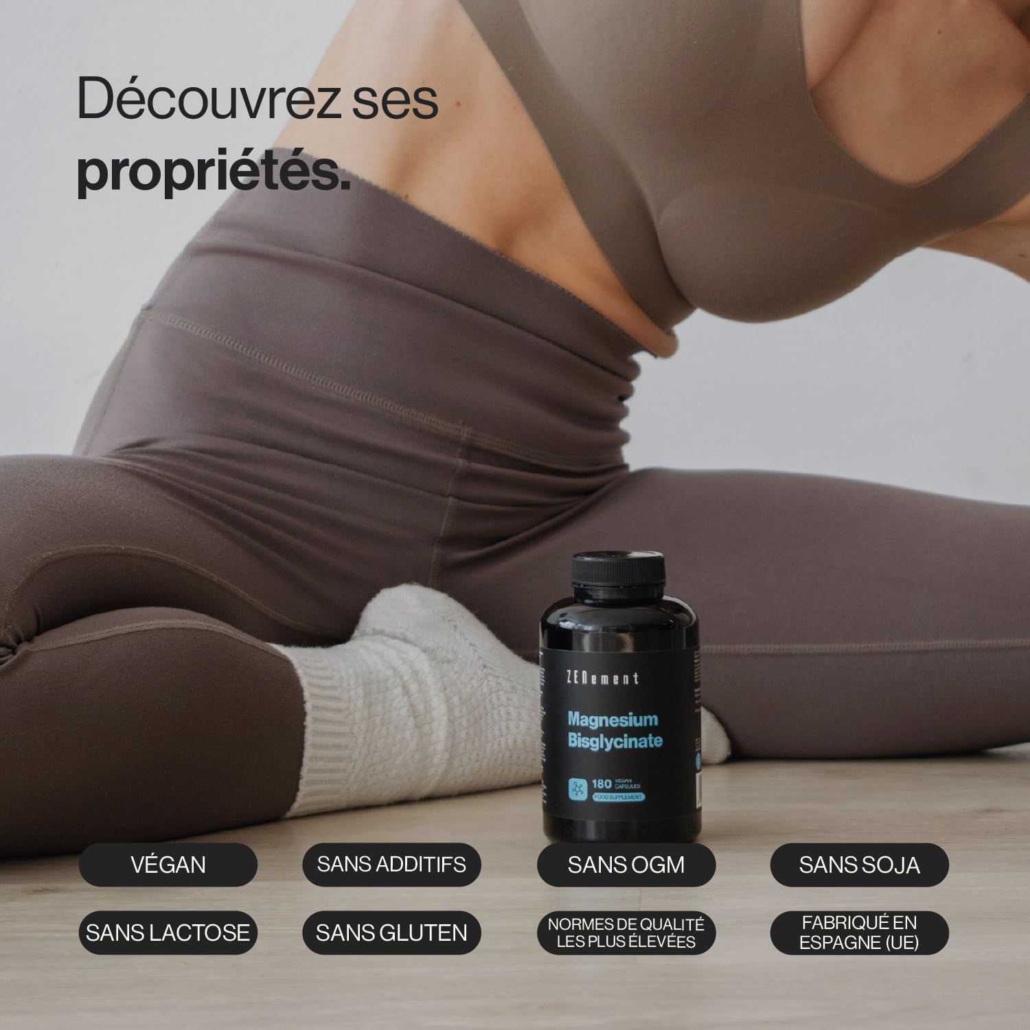 Magnesium Bisglycinate, High dosed: 350 mg elemental magnesium | 180 vegetable capsules (3 months) | Sleep, Stress, Fatigue | Maximum Absorption & Easy Assimilation | Zenement - Image 3