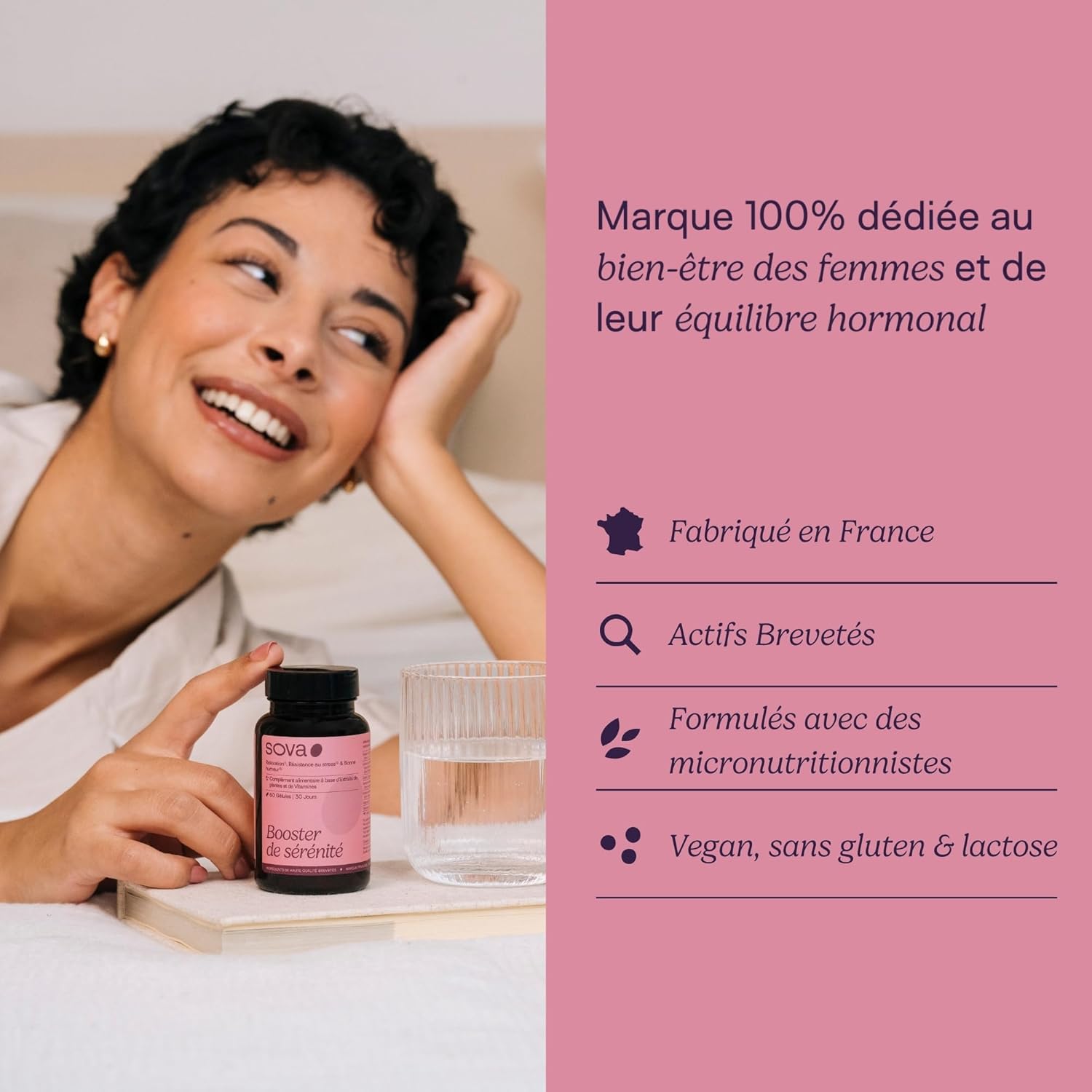 SOVA - Serenity Booster - Good Mood & Inner Balance - Saffron, Rhodiola Rosea, Griffonia and Vitamins B3 B5 - Mental Energy - 60 capsules - Made in France - Image 6