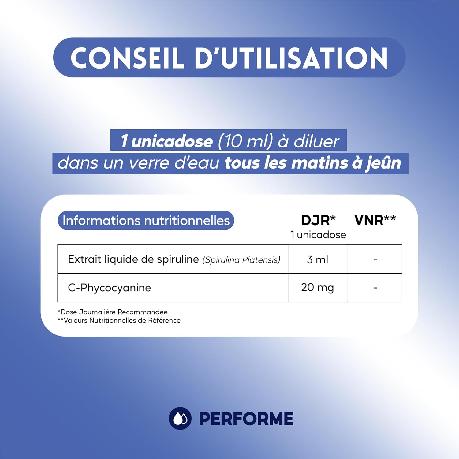 French Phycocyanin - Blue Spirulina Concentrated at 2000 mg/l - Reduces Fatigue and Strengthens Tonus - 10 Day Cure - 100% Natural PERFORME - Image 8