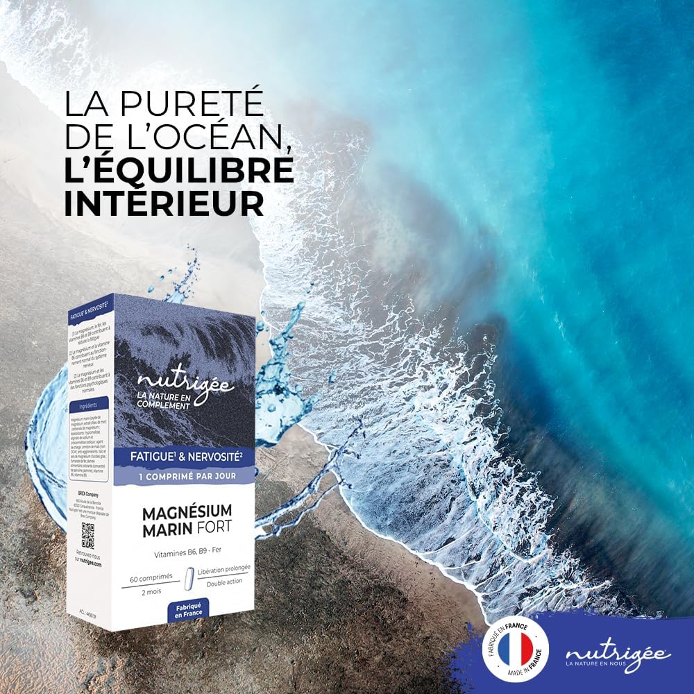 NUTRIGÉE - Strong Marine Magnesium - Balance - Anti-Fatigue - Reduces Fatigue, Promotes Psychic Balance and a Normalized Nervous System - 60 Tablets - 60 Day Program - Made in France - Image 3