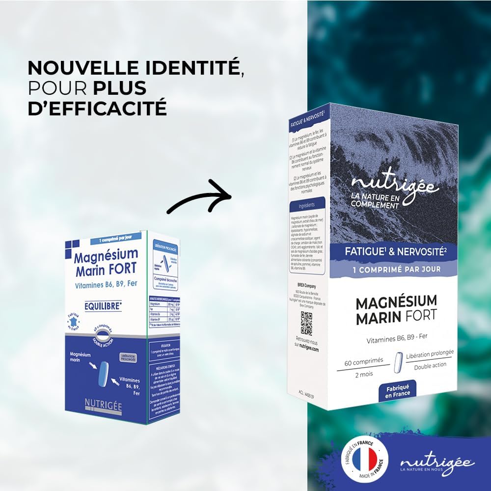 NUTRIGÉE - Strong Marine Magnesium - Balance - Anti-Fatigue - Reduces Fatigue, Promotes Psychic Balance and a Normalized Nervous System - 60 Tablets - 60 Day Program - Made in France - Image 4