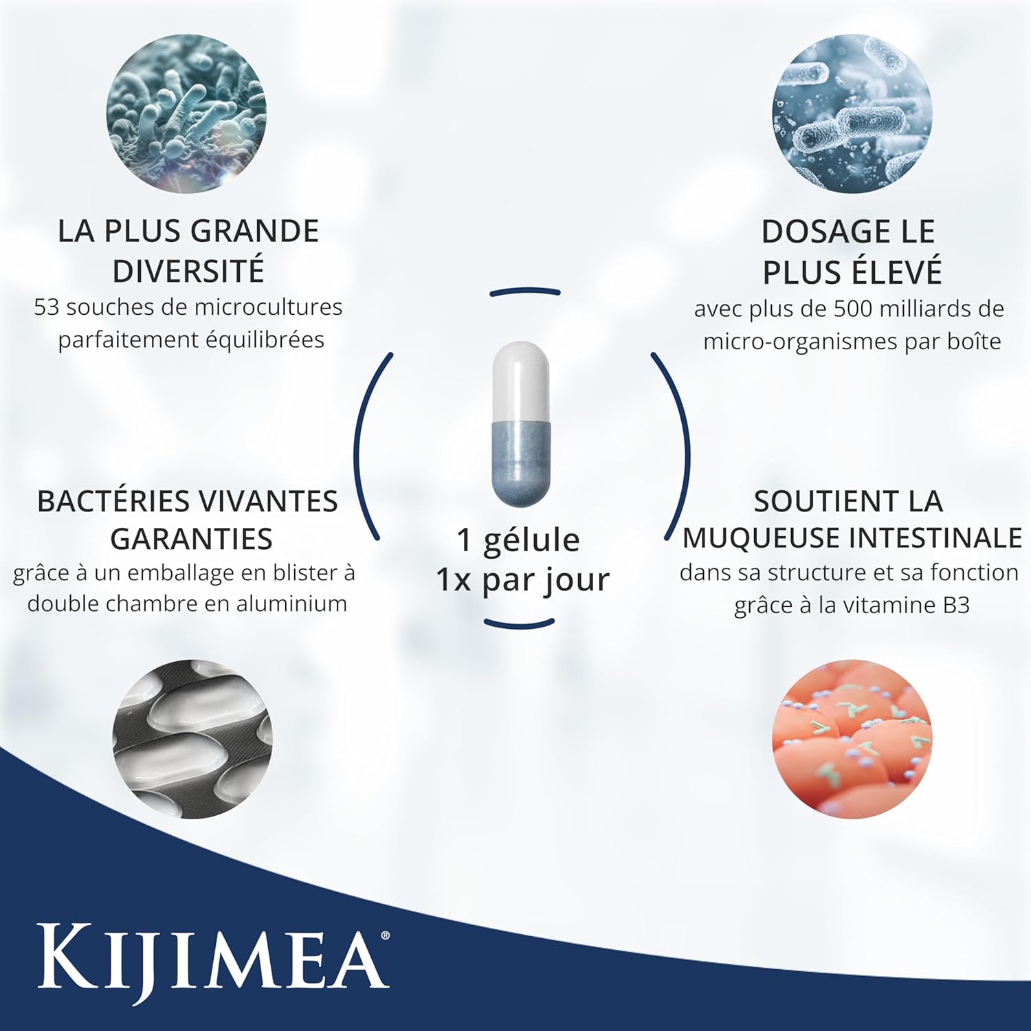 Kijimea® K53 Advance High Dose Gut Bacteria Capsules | 53 Strains of Microcultures Selected in Gut Flora | With Biotin | >500 Billion CFU/Box 28 Capsules - Image 4