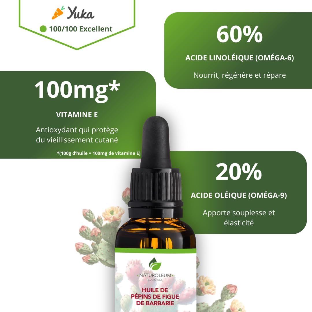 Organic Prickly Pear Seed Oil 30 ml - Pipette - Glass Bottle - 100% Pure, Natural, Cold Pressed - Organic Prickly Pear Oil for Face Anti-Aging and Anti-Dark Circles - Image 4