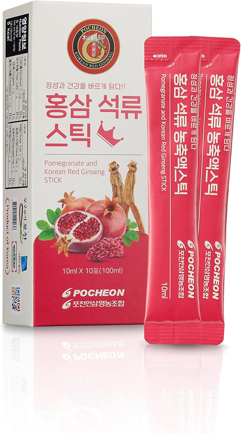 Pocheon Korean Red Ginseng and Pomegranate Extract Stick 300ml (10ml x 30) Korean Panax Natural Immune Support No Sugar Added - Image 3