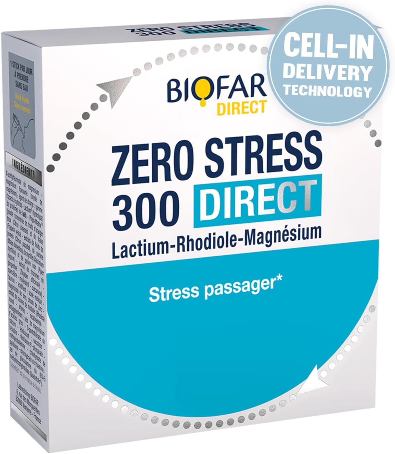 BIOFAR - ZERO STRESS 300 DIRECT – Food Supplement - Passenger Stress & Fatigue - Fruity Taste - Lactium, Rhodiole, Magnesium - Pack of 2 - 2x14 Orodispersible Sticks (No Water) - Image 3