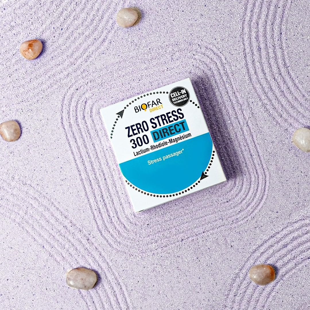 BIOFAR - ZERO STRESS 300 DIRECT – Food Supplement - Passenger Stress & Fatigue - Fruity Taste - Lactium, Rhodiole, Magnesium - Pack of 2 - 2x14 Orodispersible Sticks (No Water) - Image 8