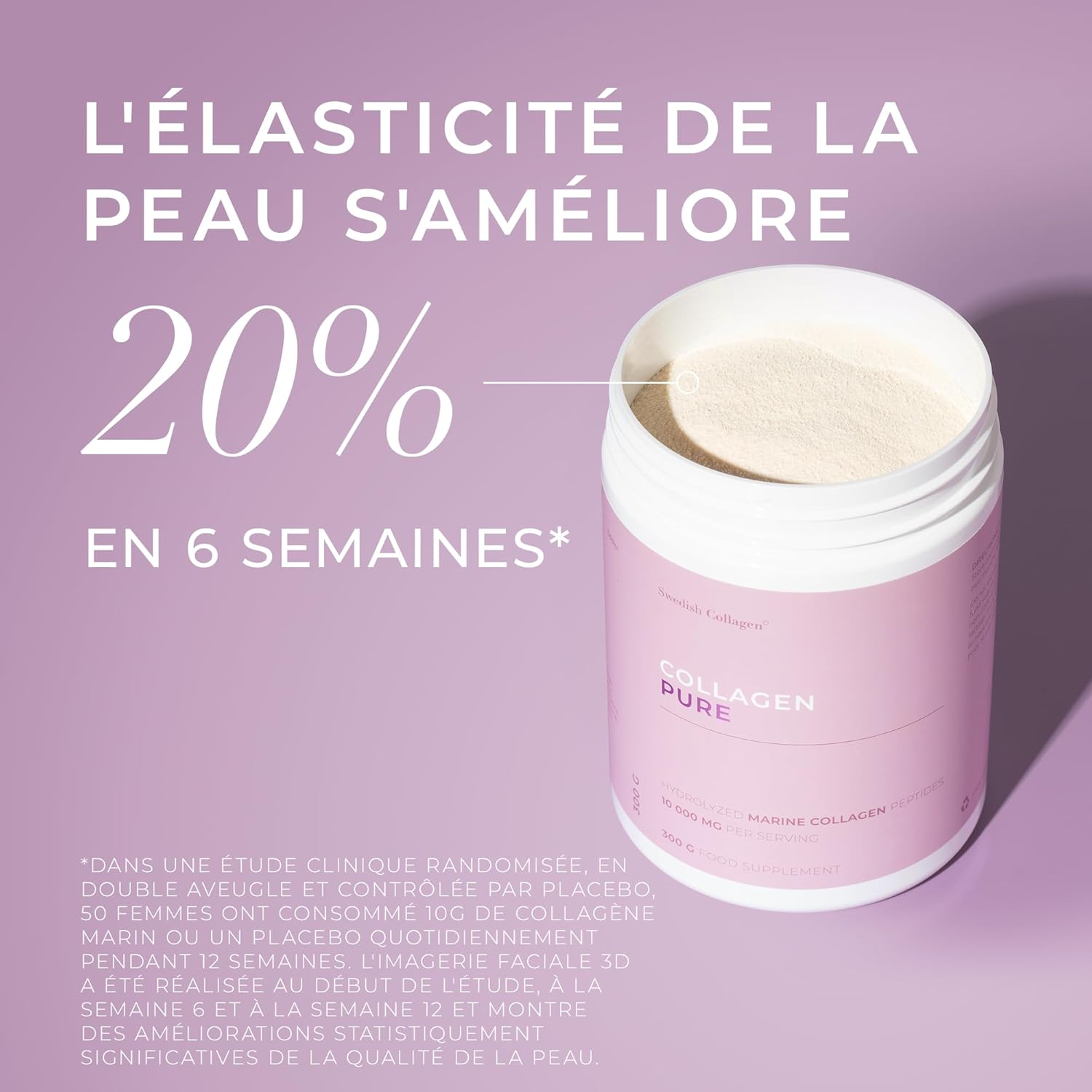 Swedish Collagen Pure 10000mg Marine Collagen Powder 300g 30 Days Types 1 & 3 Peptides Hair Skin Nails Joints Sugar Free for Men and Women - Image 5