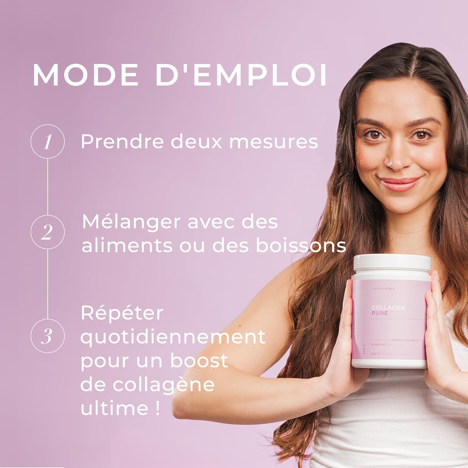 Swedish Collagen Pure 10000mg Marine Collagen Powder 300g 30 Days Types 1 & 3 Peptides Hair Skin Nails Joints Sugar Free for Men and Women - Image 8