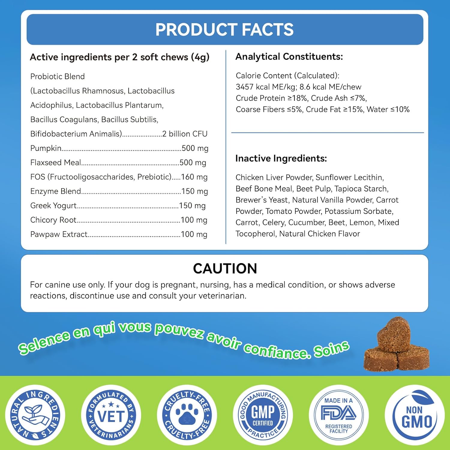 Probiotics for Dogs, Prebiotics for Gut Health – Supports Digestive Health and Nutrient Absorption – 200 Fluffy Bites That Support Skin Health - Image 9