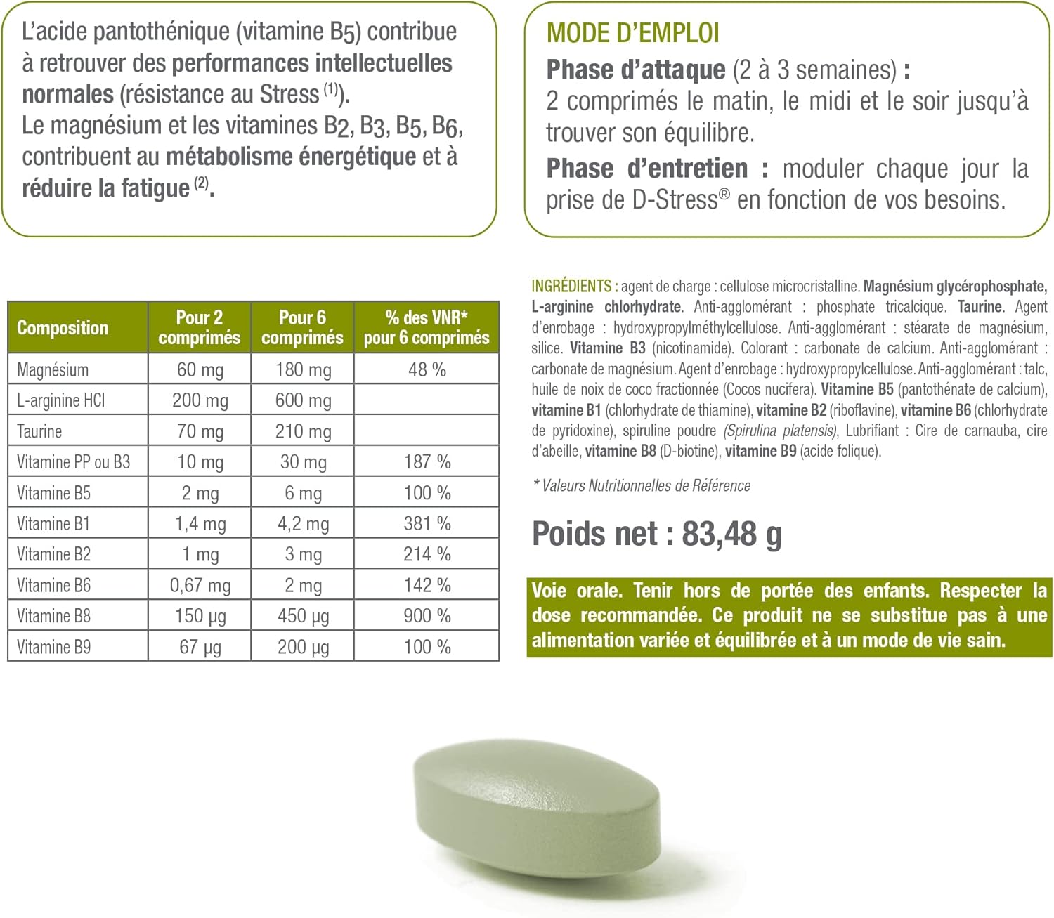 D-STRESS SYNERGIA SYNERGIA COMPREMÉS 3 + 1 FREE SYNERGIA PRODUCT | 3rd Generation Magnesium + Taurine + Arginine + B Vitamins | Manages Daily Stress and Reduces Fatigue | LABORATOIRE SYNERGIA - Image 9