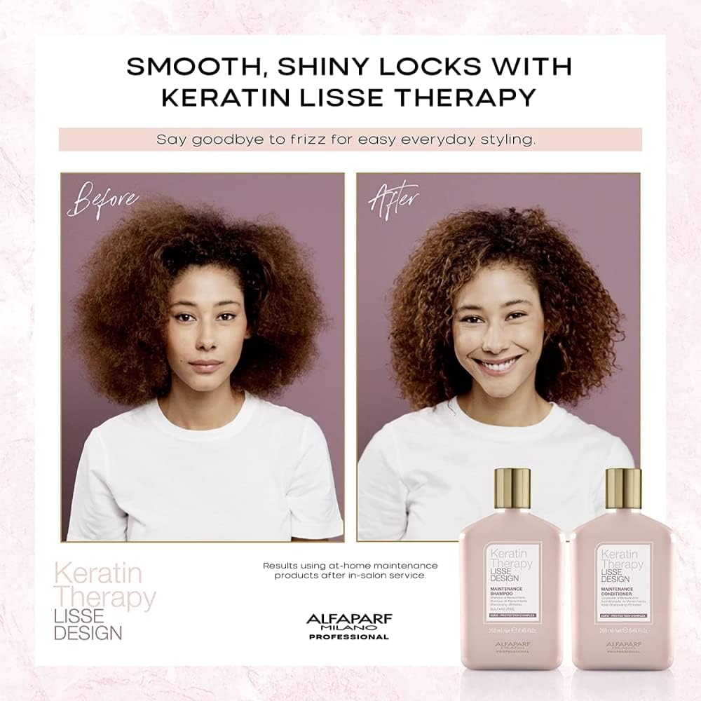 Alfaparf lisse Motif Keratin Therapy kit de maintenance – Shampooing + revitalisant 2 x 250 ml - Image 4