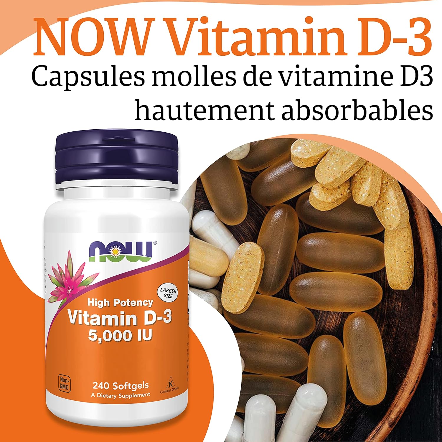 Now Foods, Vitamin D3 Depot, 5.000IU, Cholecalciferol, High Dosed, 1 Capsule Every 5 Days, 240 Soft Capsules, Laboratory Tested, Soy Free, Gluten Free, Non-GMO - Image 4