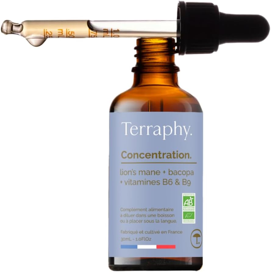 30 Day Concentration Treatment Adaptogens Mushrooms - Lion's Mane, Bacopa & Vitamins B6 B9 - Develops Focus, Memory and Mental Clarity - Ultra Effective Organic Liquid Formula - Image 2