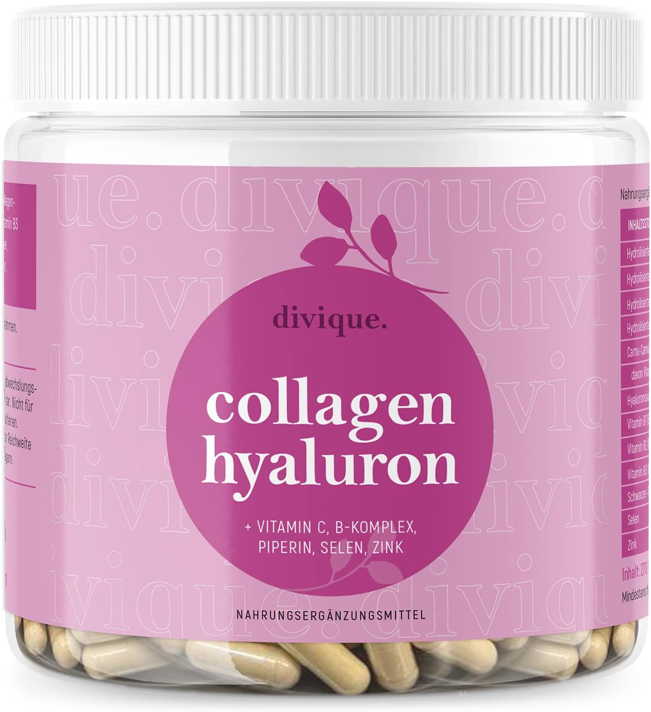 Collagen and Hyaluronic Acid 270 Capsules - Multicollagen Type 1, 2, 3, 5, 10 - with Hyaluronic Acid, Vitamin C, Biotin and Selenium Zinc - Image 2