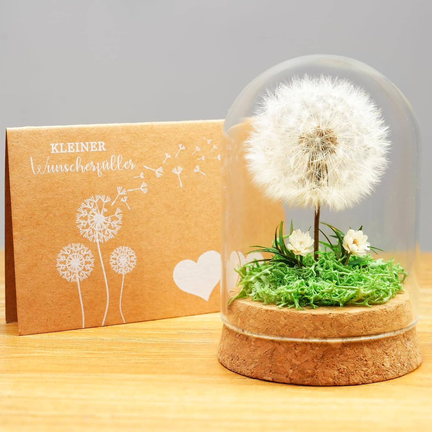 Dandelion in Glass - Special Gift Idea, Birthday Gift for Women, Good Luck and Small Gift for Girlfriend, Decorative Gift in Glass, Floral Gift - Image 2
