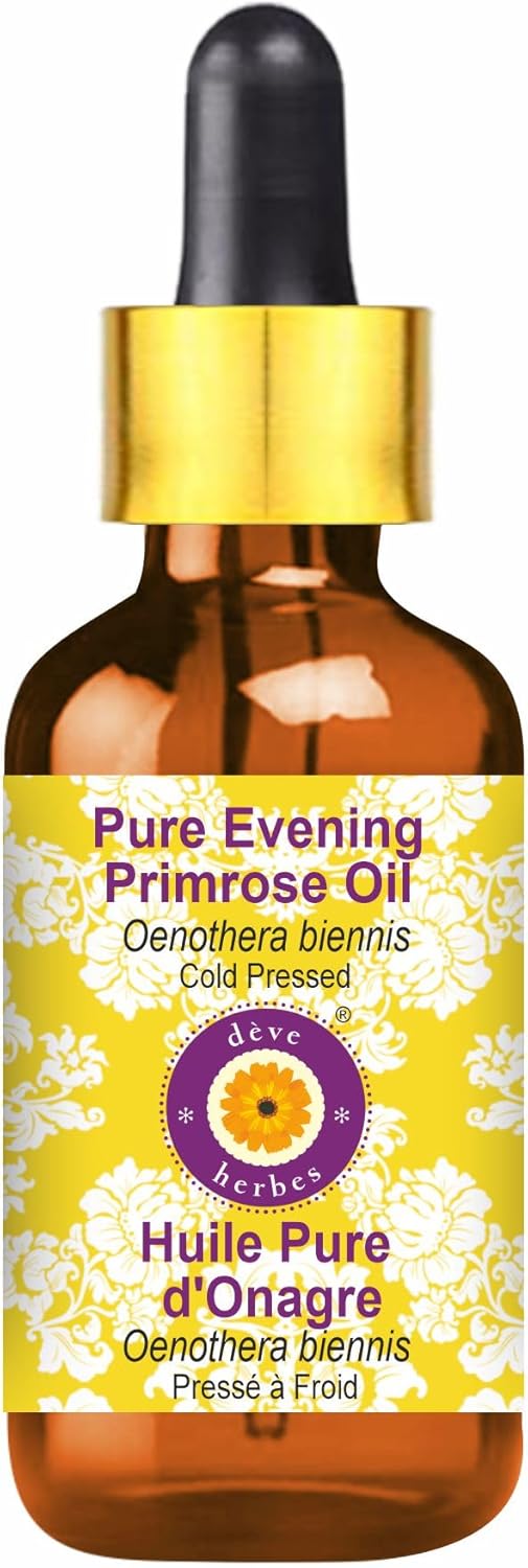 Deve Herbes Pure Evening Primrose Oil (Oenothera biennis) with 100% Natural Therapeutic Grade Cold Pressed Glass Dropper 50 ml (1.69 oz) - Image 2