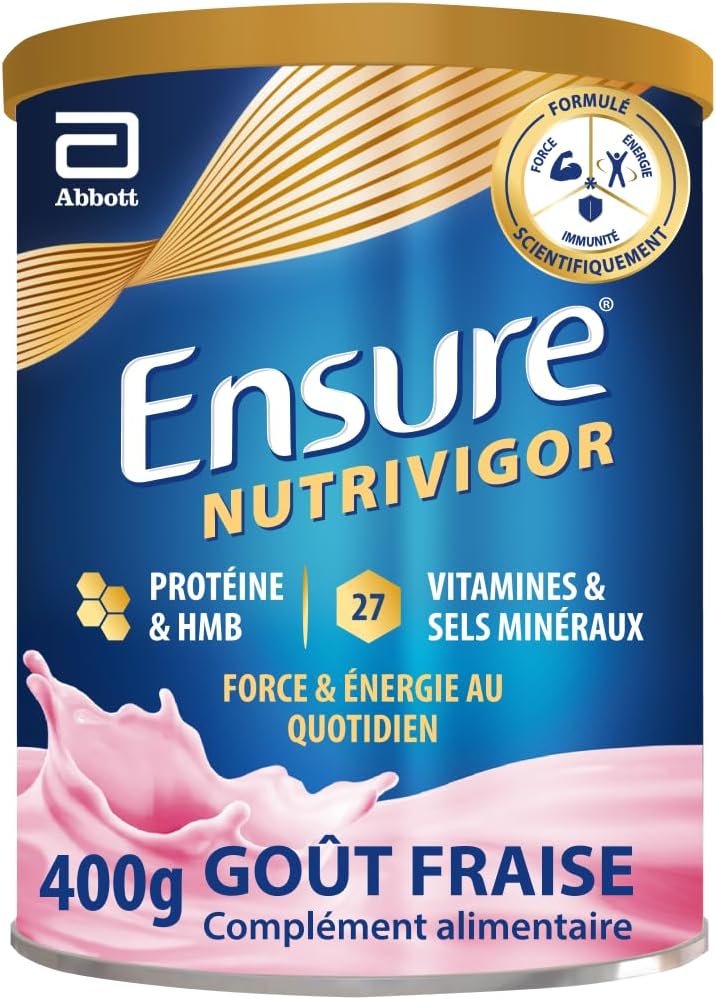 Ensure NutriVigor Protein Supplement, 27 Vitamins and Minerals and HMB for Healthy and Balanced Nutrition, Strawberry 1 x 400 g - Image 2