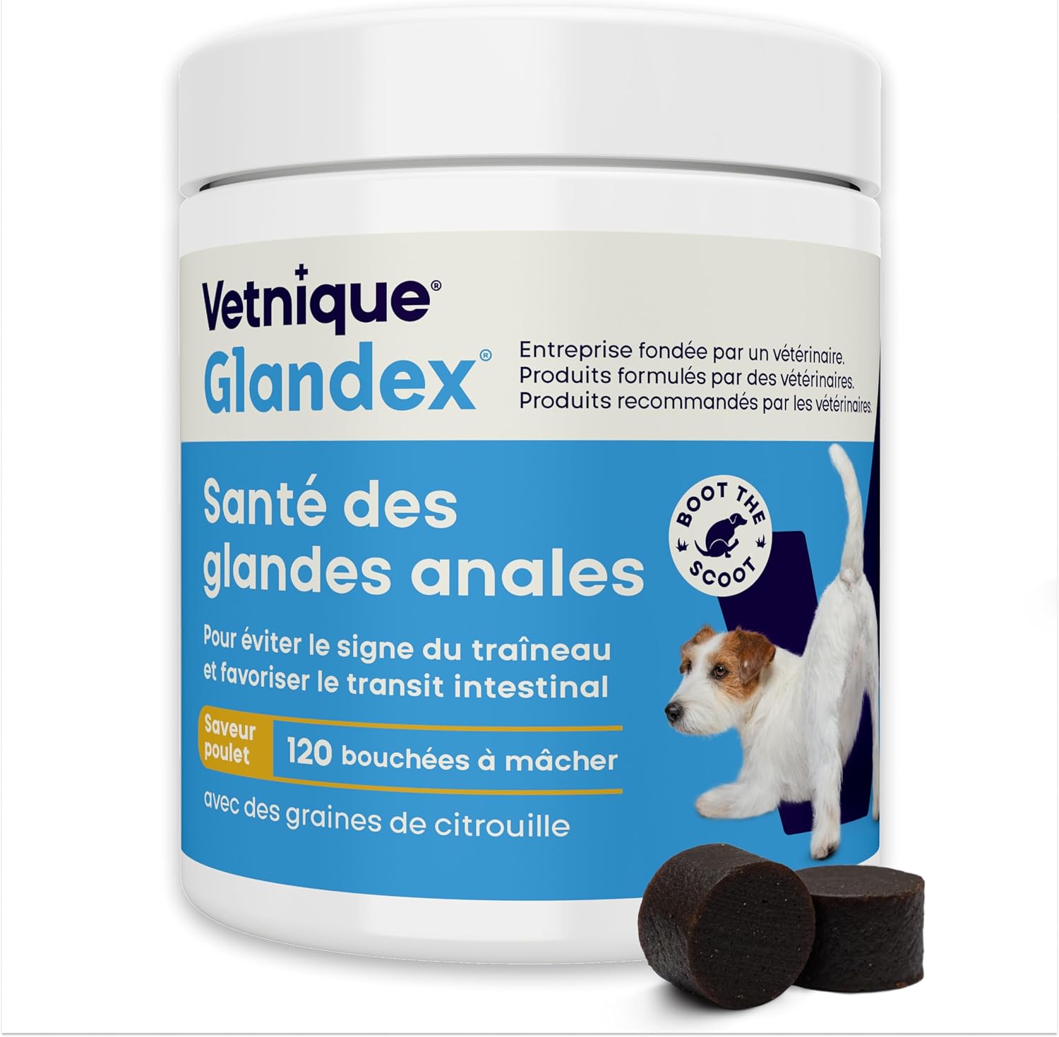 Glandex for Dogs – 120 Glands Health Chews – Product Formulated by Vets to Promote Glands Emptying – Rich in Omega-3, Pumpkin Seeds and Fibres - Image 2