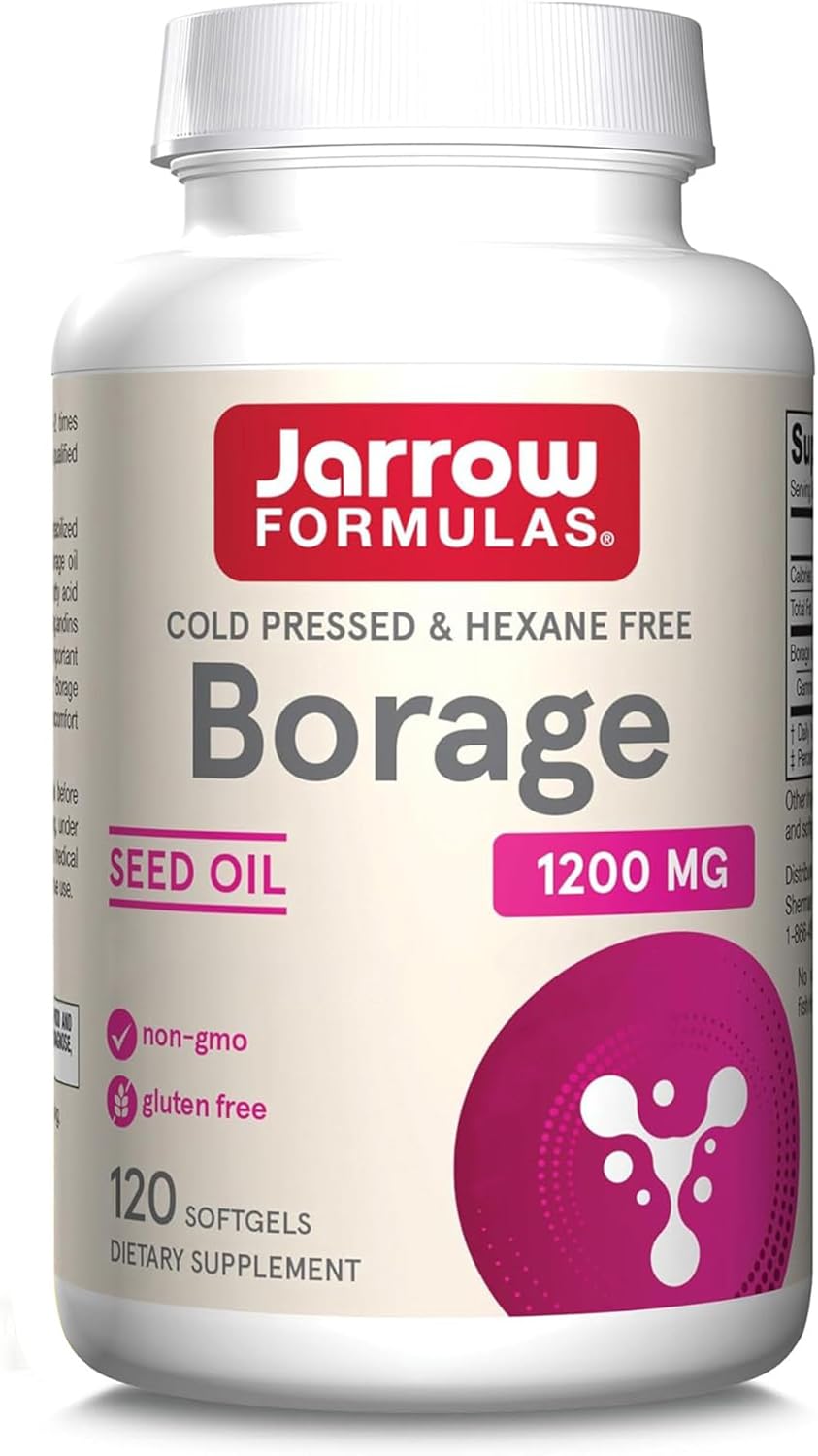 Jarrow Formulas, Borage Oil, 1.200mg, with Gamma Linolenic Acid, 120 Soft Capsules, Lab Tested, Gluten Free, Soy Free, Non-GMO - Image 2