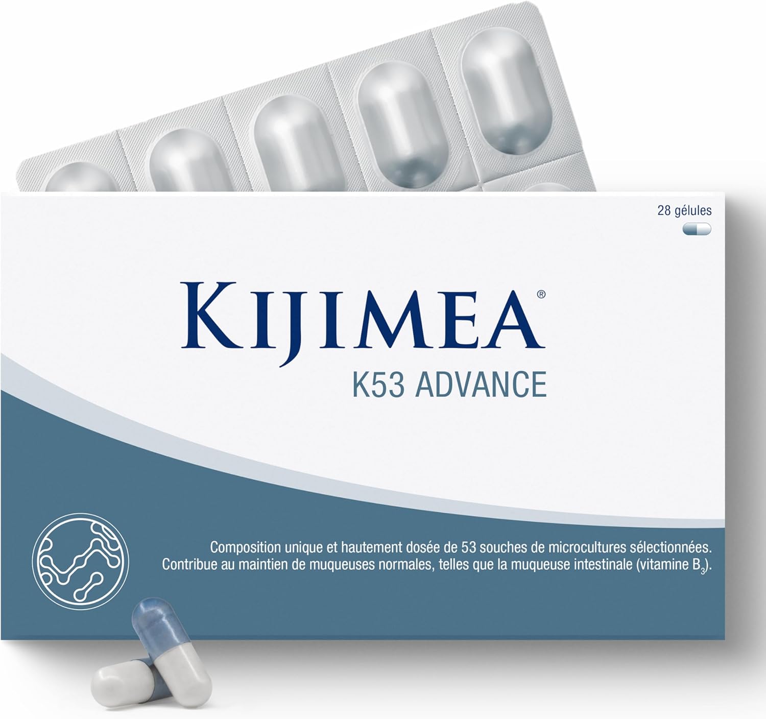 Kijimea® K53 Advance High Dose Gut Bacteria Capsules | 53 Strains of Microcultures Selected in Gut Flora | With Biotin | >500 Billion CFU/Box 28 Capsules - Image 2