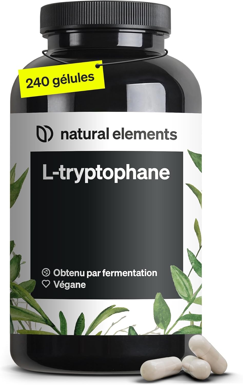 L-Tryptophan 500mg per Capsule - 240 Capsules (8 Months Supply) - Supplement to Improve Sleep Quality - Tryptophan Relaxing Anti-Stress - 100% Vegan - Image 2