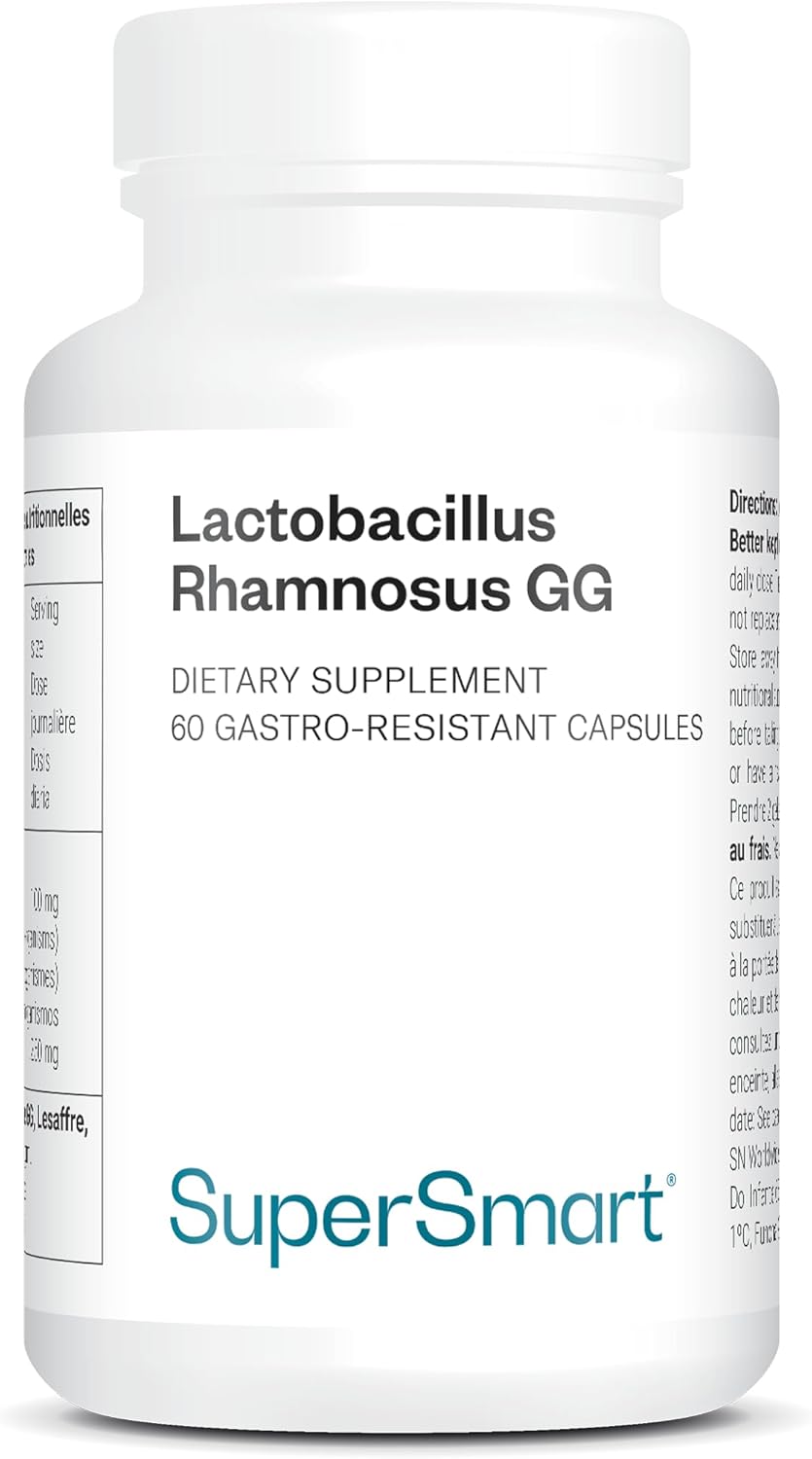 Lactobacillus Rhamnosus GG - Probiotic - Balance Microbiota and intestinal flora - Boosts the immune system - Stimulates the production of Lactobacillus - 60 capsules - Vegan - Supersmart - Image 2