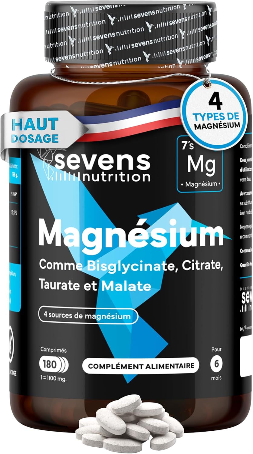 Magnesium Bisglycinate + Citrate + Malate + Taurate - Magnesium Complex 4in1 - 180 Tablets for 6 Months - High Absorption & Superior Quality - Fatigue, Stress, Energy, Muscles - High Dosage - Image 2