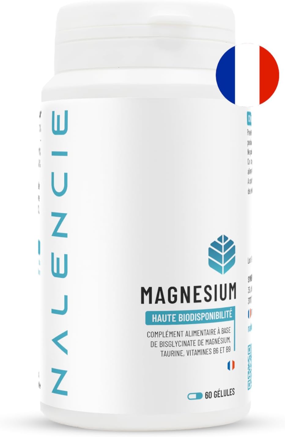 Magnesium Bisglycinate + Vitamin B6/B9 & Taurine - High Content - 60 Vegan Capsules - 1 Month - Sleep, Fatigue and Stress - Superior Absorption & High Assimilation - Made in France - Image 2