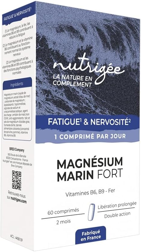 NUTRIGÉE - Strong Marine Magnesium - Balance - Anti-Fatigue - Reduces Fatigue, Promotes Psychic Balance and a Normalized Nervous System - 60 Tablets - 60 Day Program - Made in France - Image 2