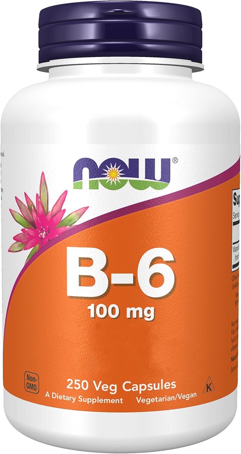 Now Foods, Vitamin B6 (Pyridoxine), 100mg, 250 Vegan, Lab Tested, Gluten Free, Soy Free, Vegetarian, Non-GMO - Image 2