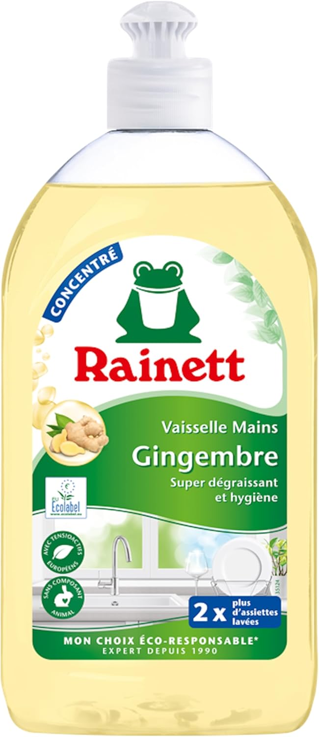 RAINETT - Ginger Hand Wash Liquid - Concentrated Super-Degreasing Formula - Dermatologically Tested - Recycled & Recyclable Bottle - Ecolabel - Compact Size - 500 ml - Image 2