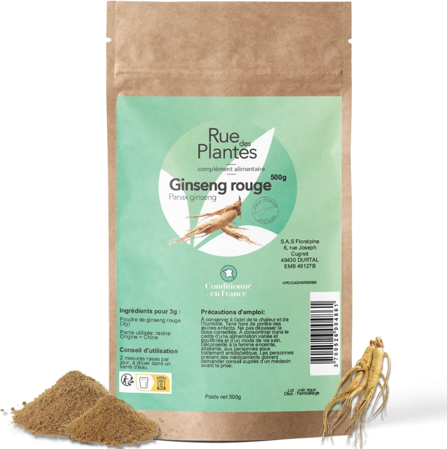 RUE DES PLANTES - Organic Barley Herb Powder 500g | Origin France (Maine et Loire) | With Measuring Spoon - Image 2