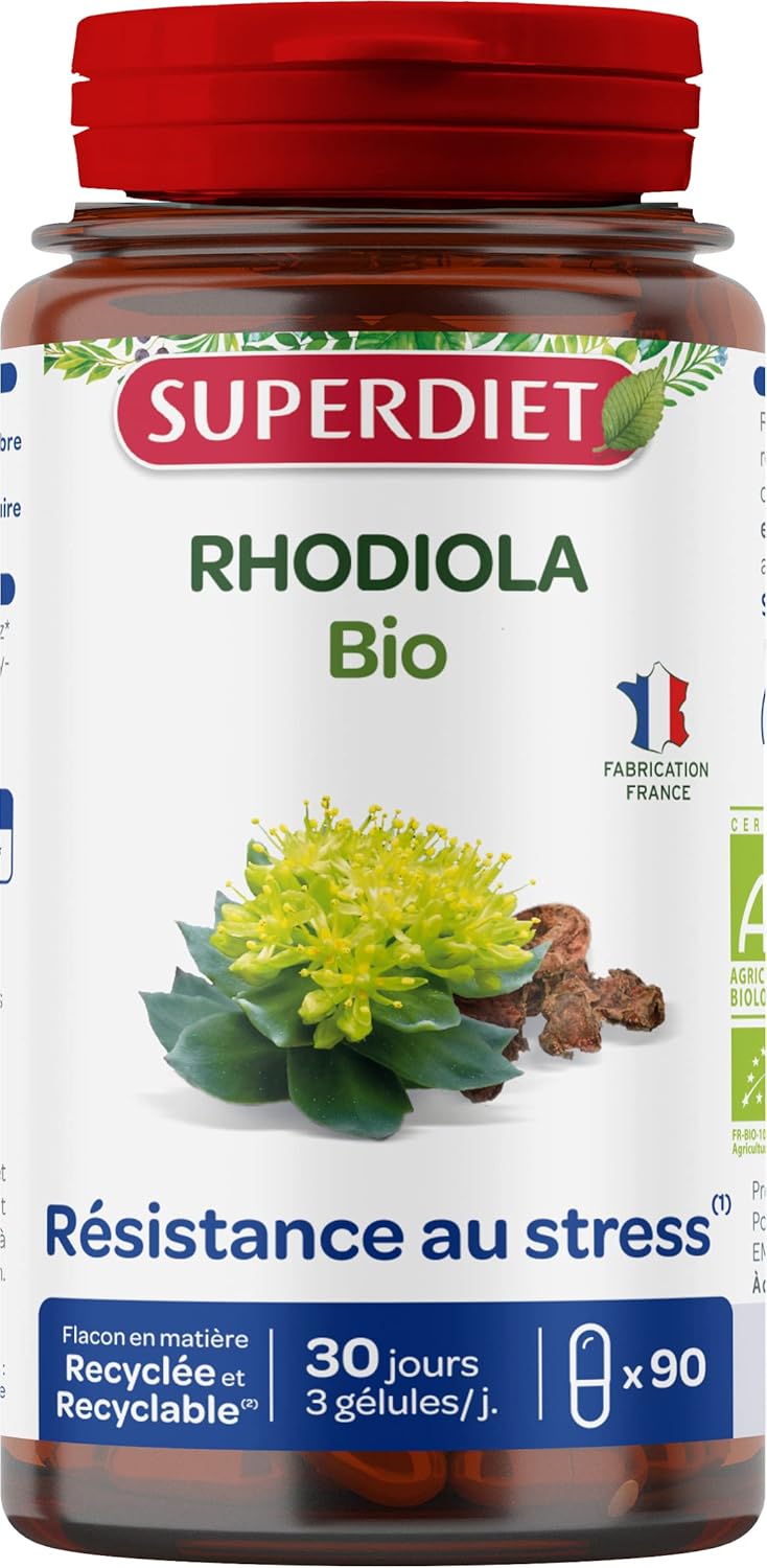 SUPERDIET - Organic RHODIOLA - Stress resistance, Emotional balance - Herbal medicine - Made in France - 90 Capsules - Image 2