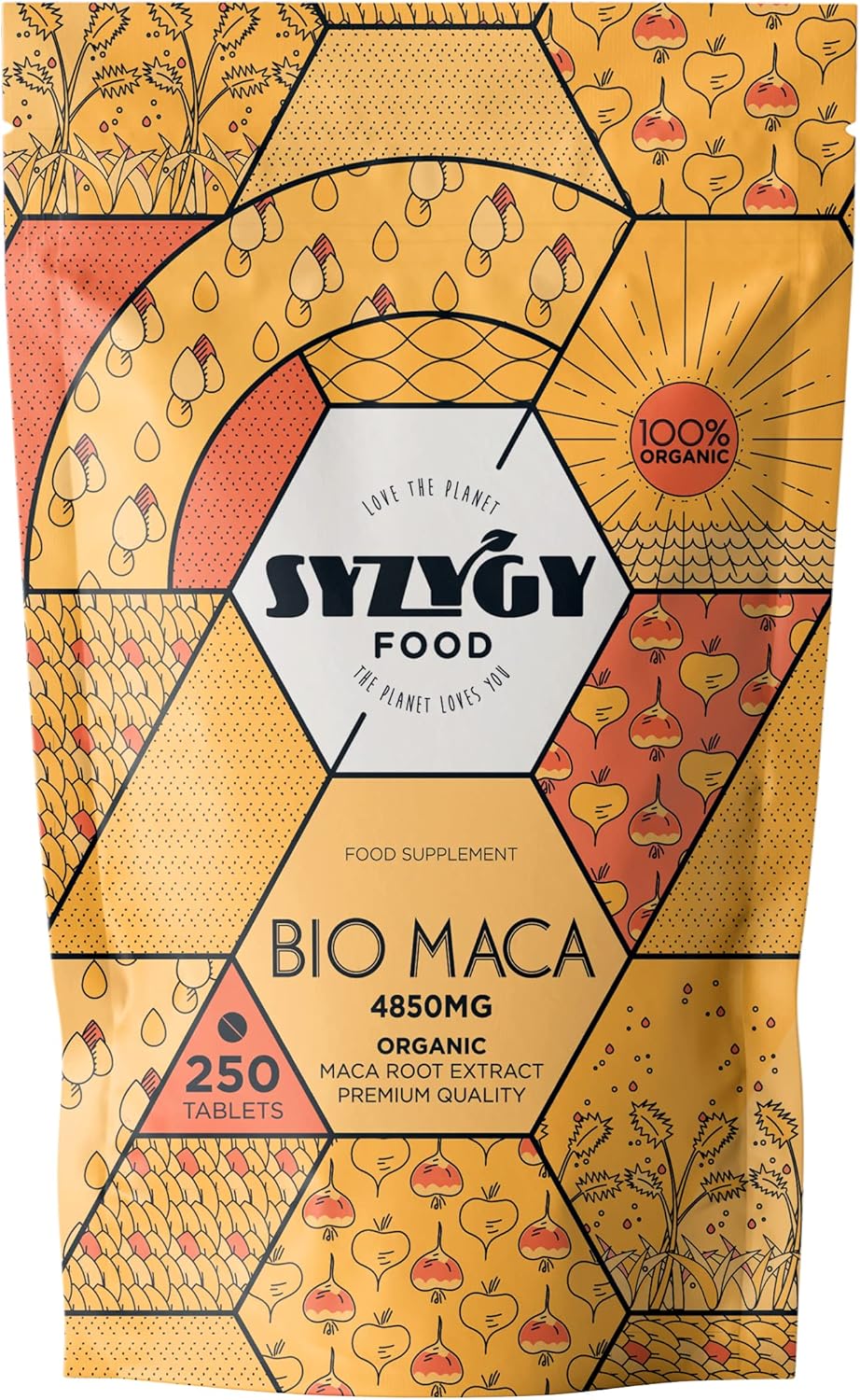 SYZYGY FOOD - Pure Organic Maca Extract from Peru - 250 tablets - 4850mg - Concentration 5:1 - Increases Energy and Vitality - Certified Organic - Made in the EU - Image 2
