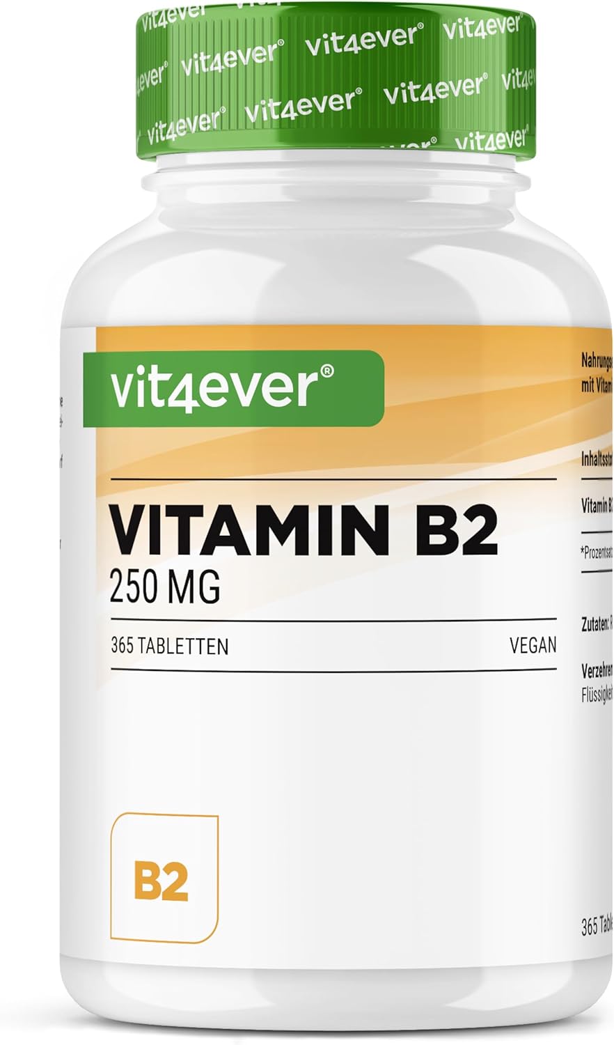 Vitamin B2 (Riboflavin) - 250 mg - 365 tablets - High dose - No unwanted additives - Vegan - Image 2