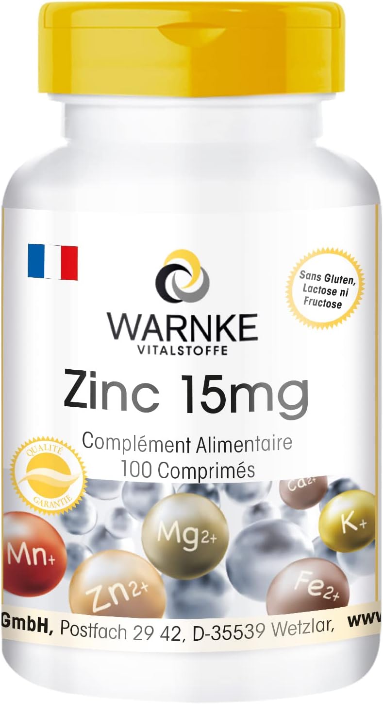 Zinc 15 mg - 100 tablets, organic form in the form of zinc gluconate, trace element, vegan | Warnke Vitalstoffe - Quality from German pharmacies - Image 2
